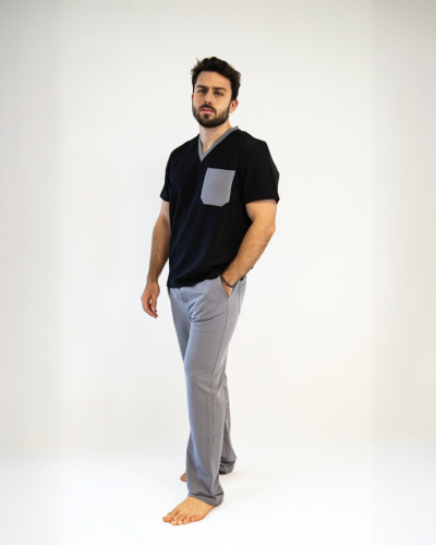 VERANO - BRAD - BLOUSE COL V BICOLORE MAN