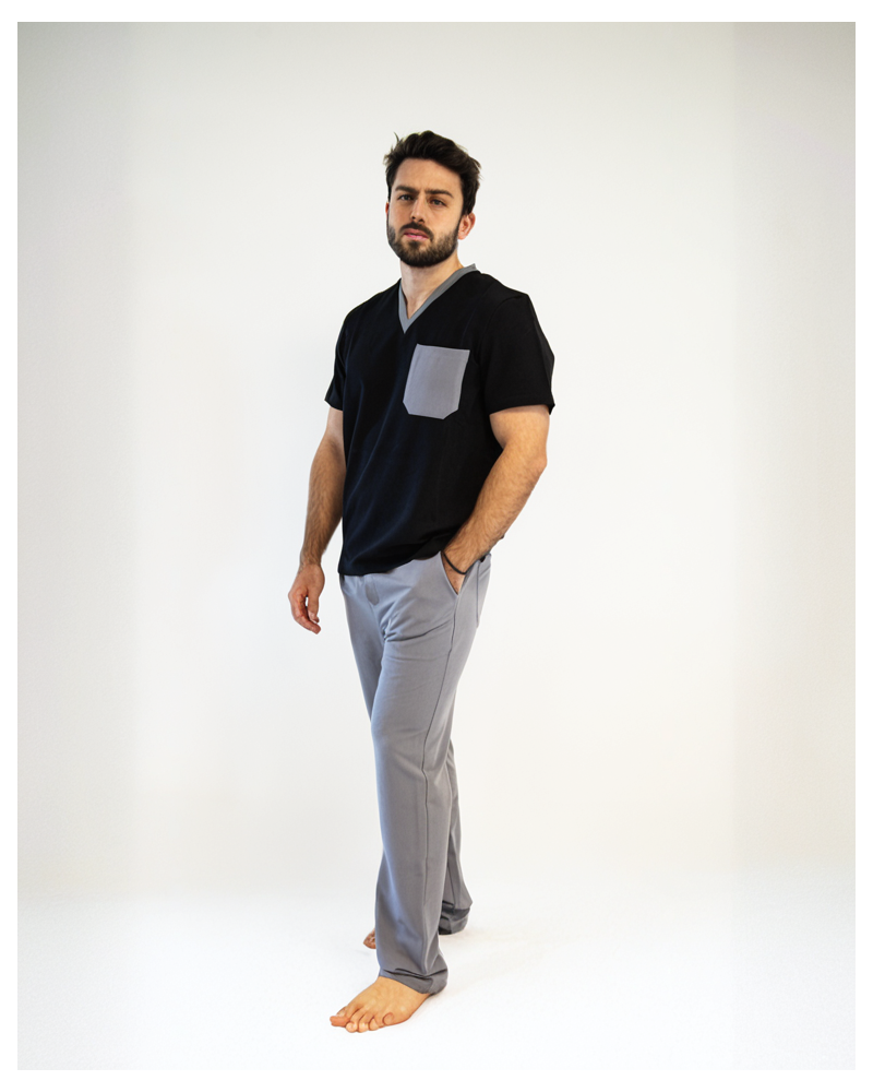 VERANO - BRAD - BLOUSE COL V BICOLORE MAN