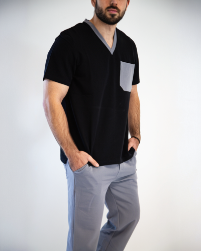VERANO - BRAD - BLOUSE COL V BICOLORE MAN